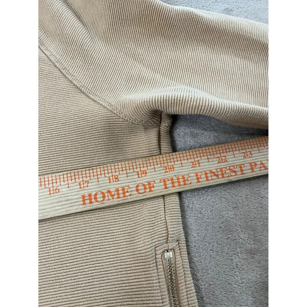 Varley Manning Sweatshirt Women's Small Tan Side-Zipper Long Sleeve GOOD